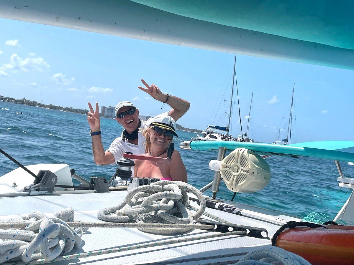 Guests waving from the deck
