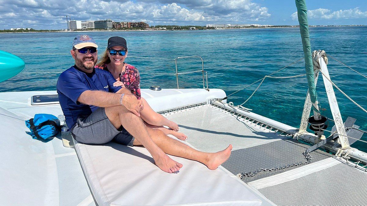 Couple relaxing on the bow